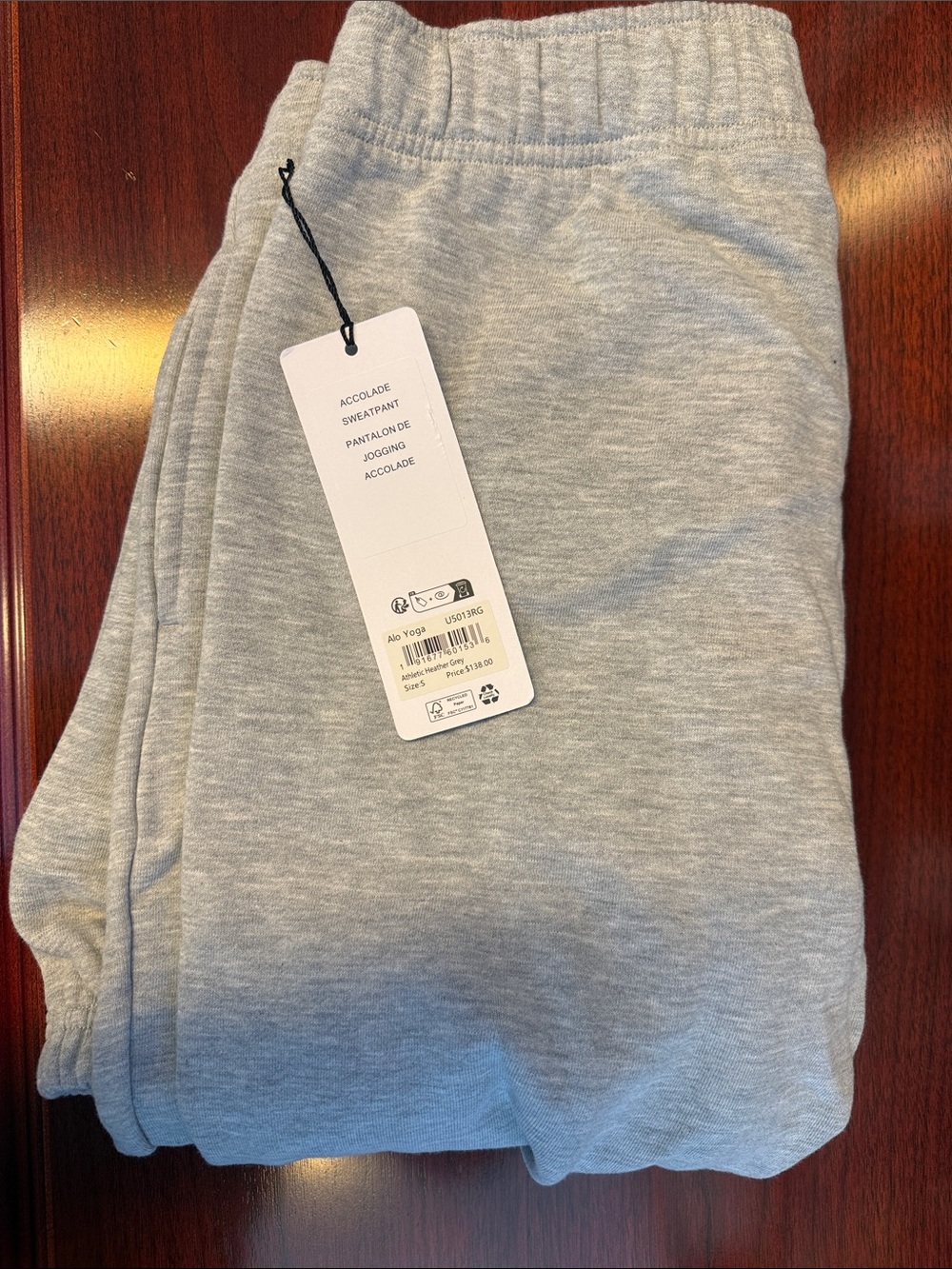 ALO Yoga Light Heather Gray Track Joggers NWT